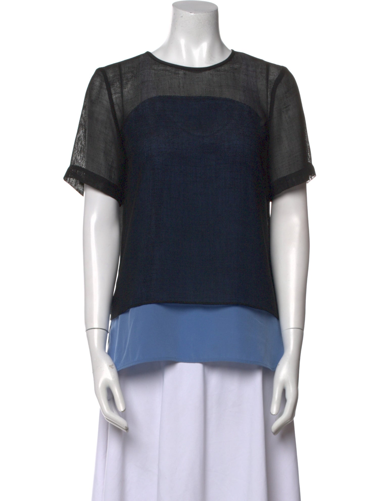 Tibi Crew Neck Short Sleeve T-Shirt