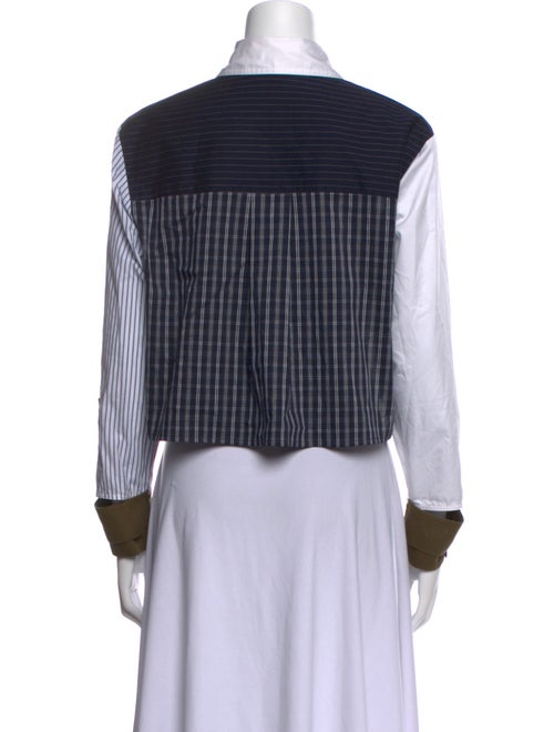 Tibi Striped Long Sleeve Button-Up Top