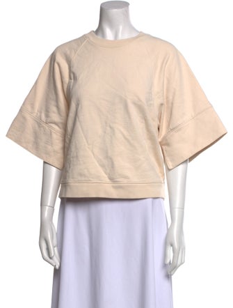 Tibi Crew Neck Three-Quarter Sleeve Sweatshirt