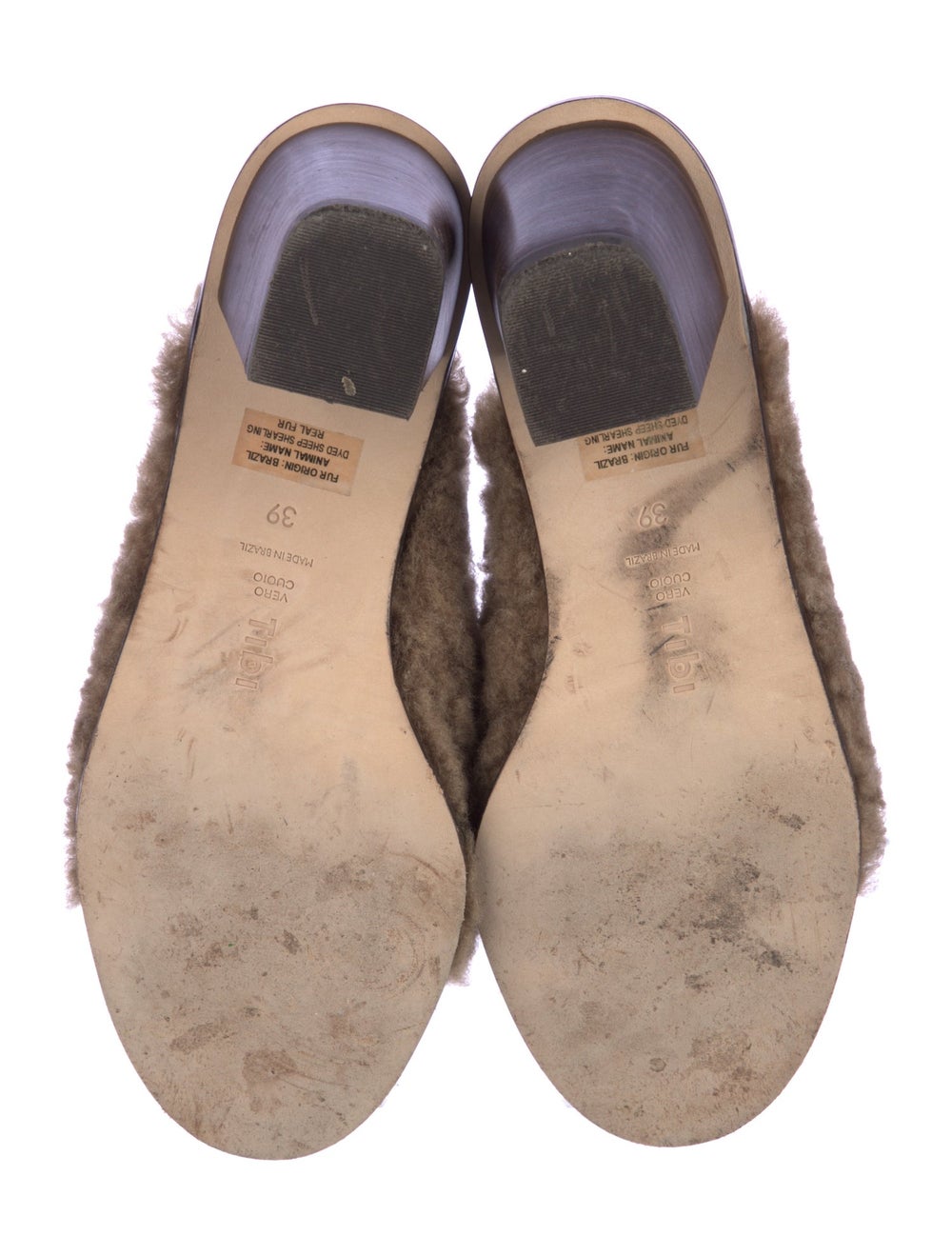 Tibi Shearling Slides Brown - image 5