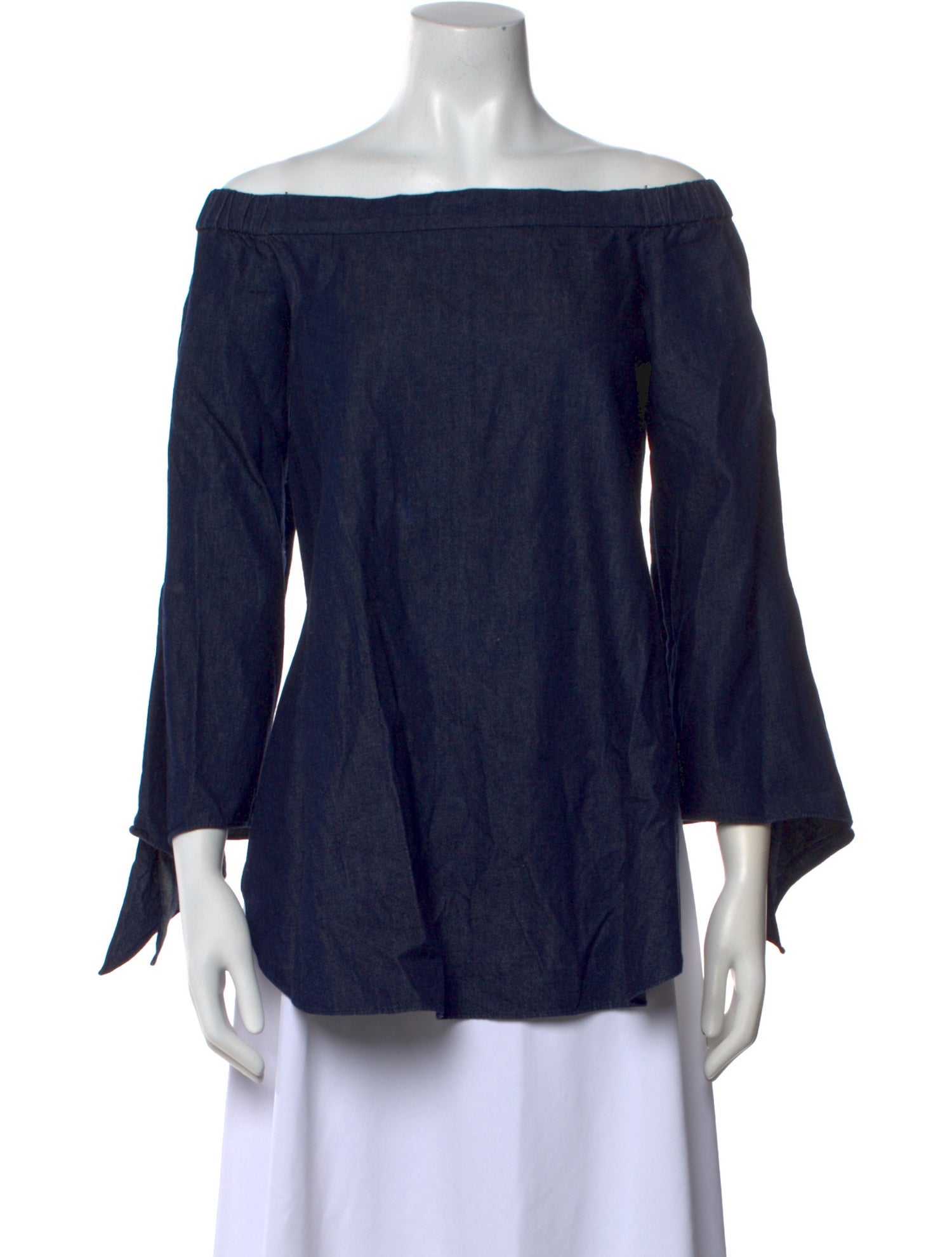 Tibi Off-The-Shoulder Three-Quarter Sleeve Blouse