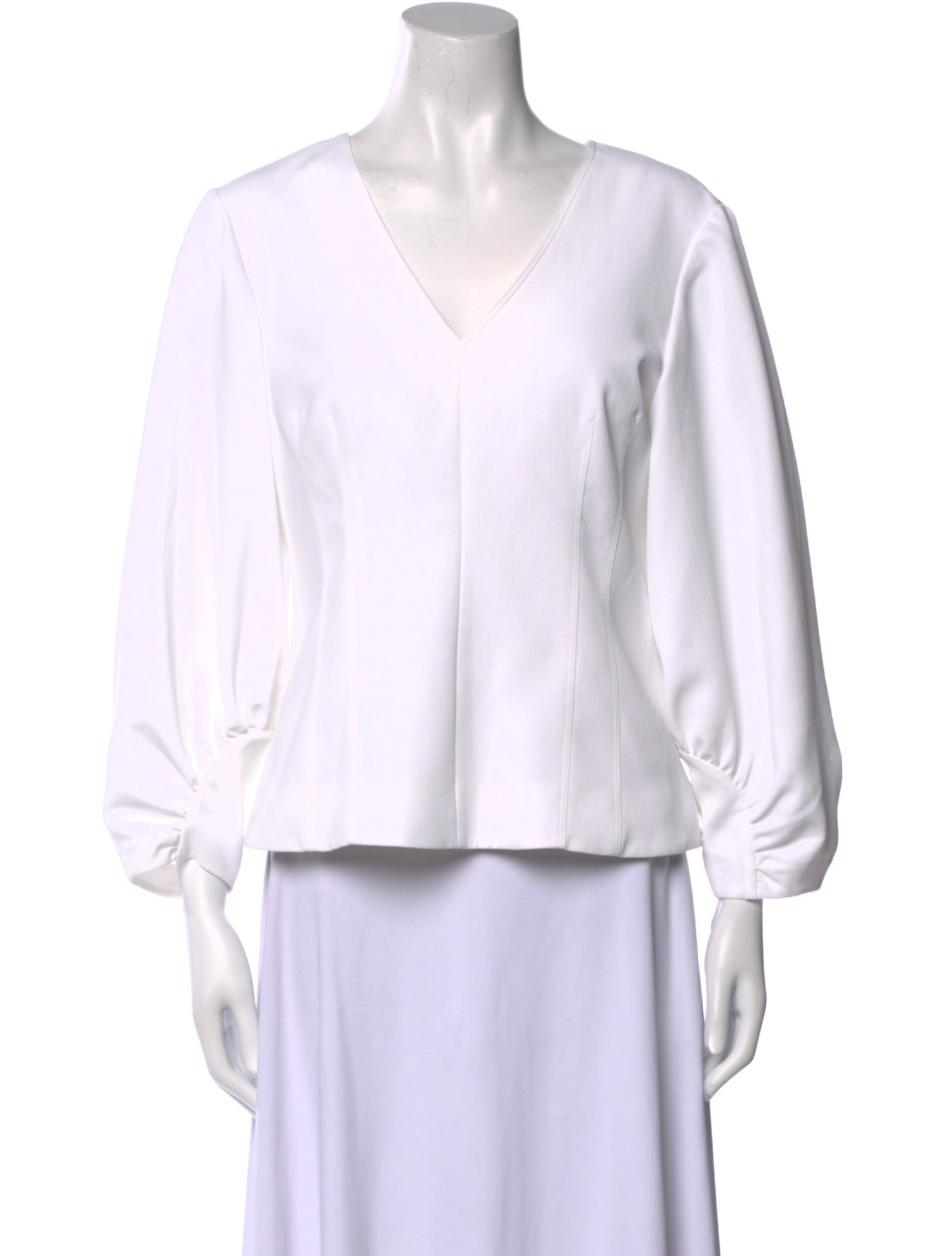 Tibi V-Neck Three-Quarter Sleeve Blouse