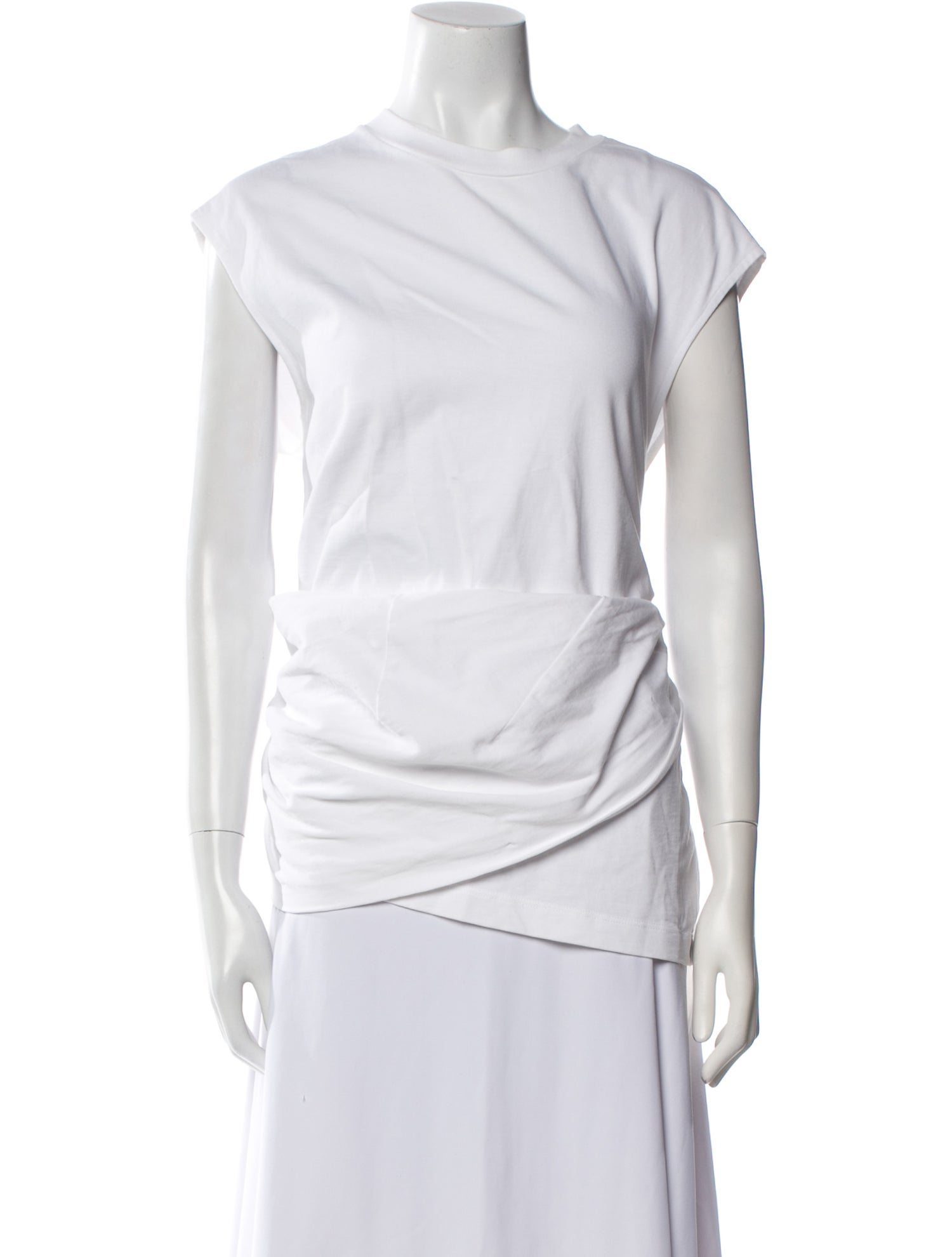 Tibi Cowl Neck Short Sleeve Top