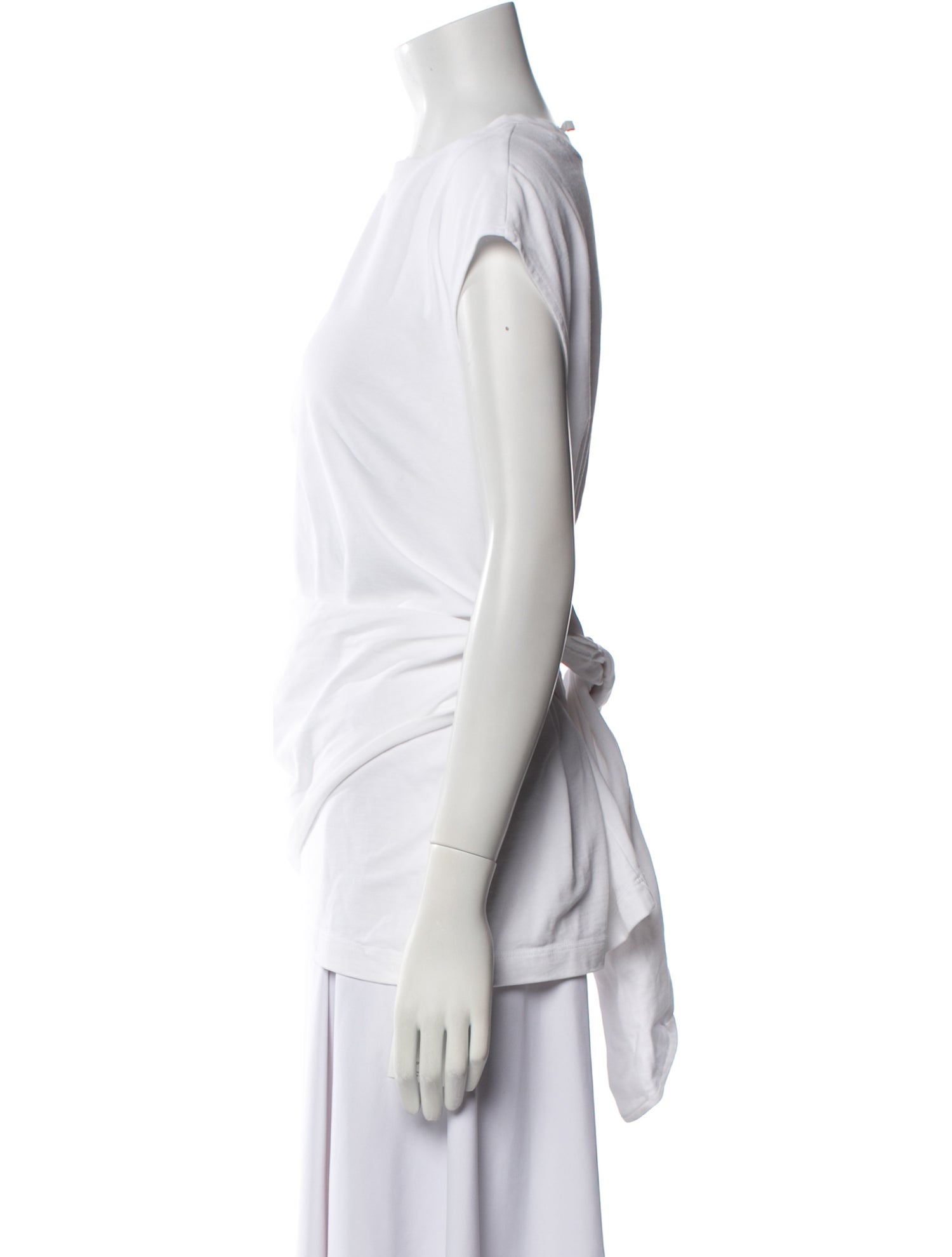 Tibi Cowl Neck Short Sleeve Top