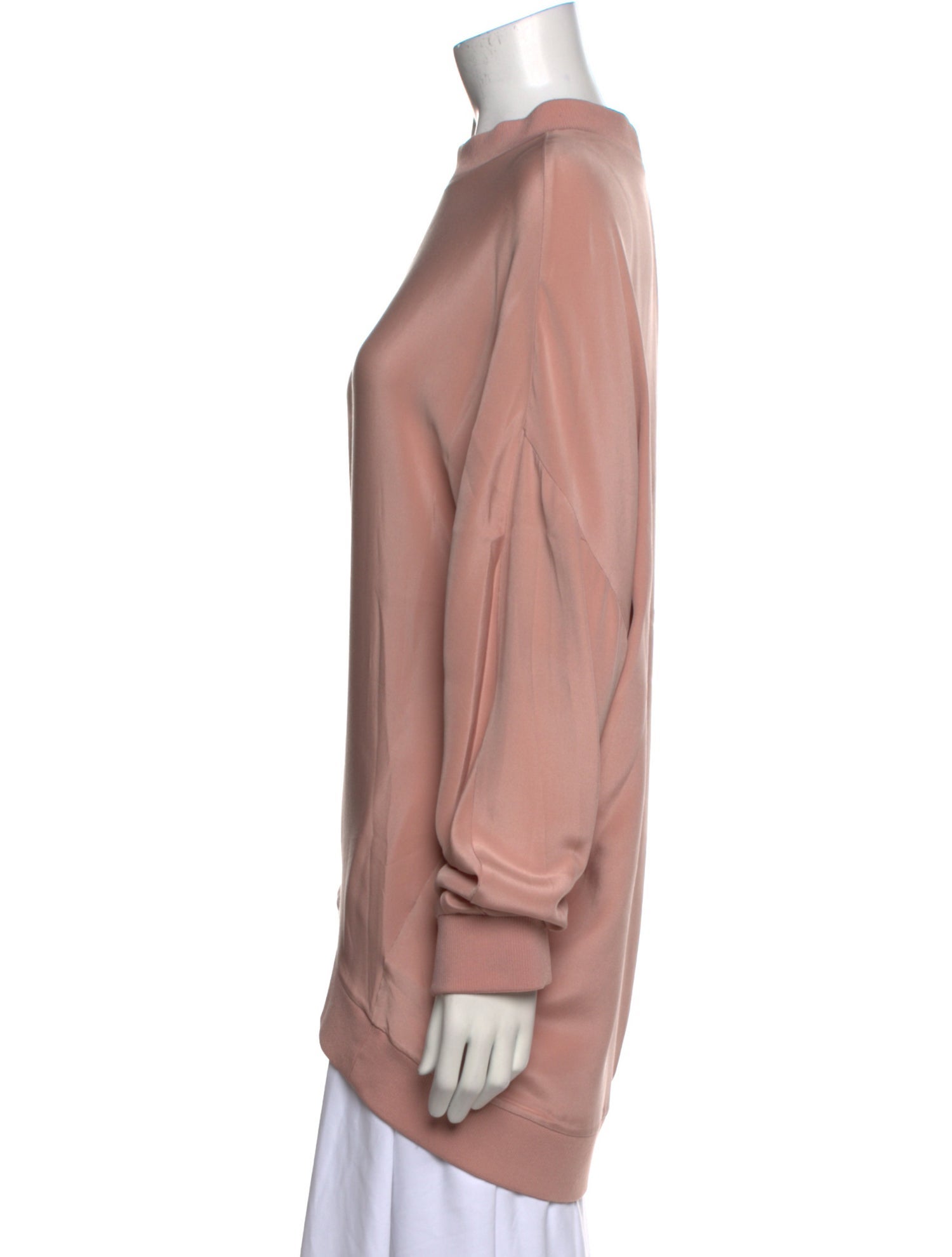 Tibi Silk Crew Neck Sweatshirt