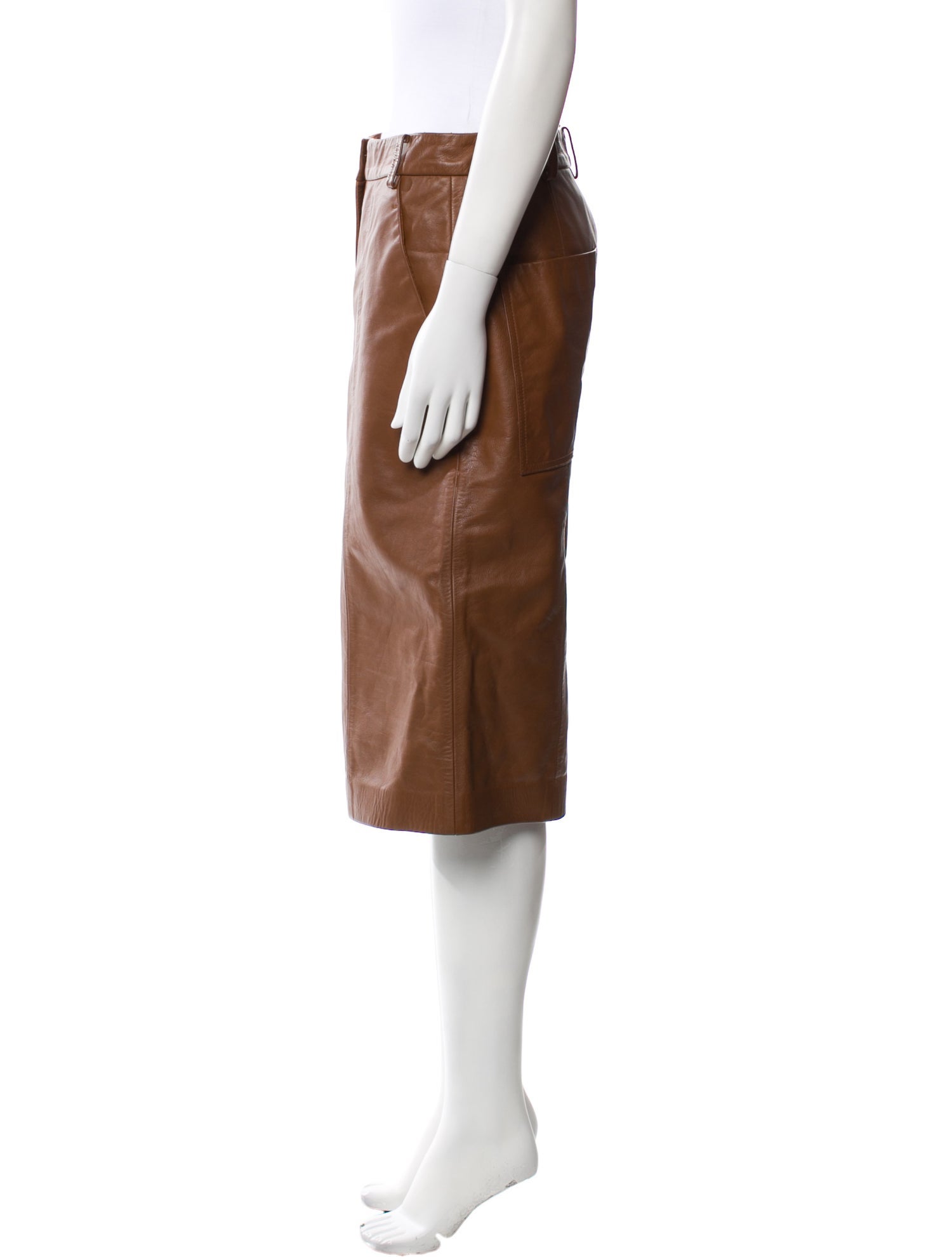 Tibi Leather Knee-Length Shorts