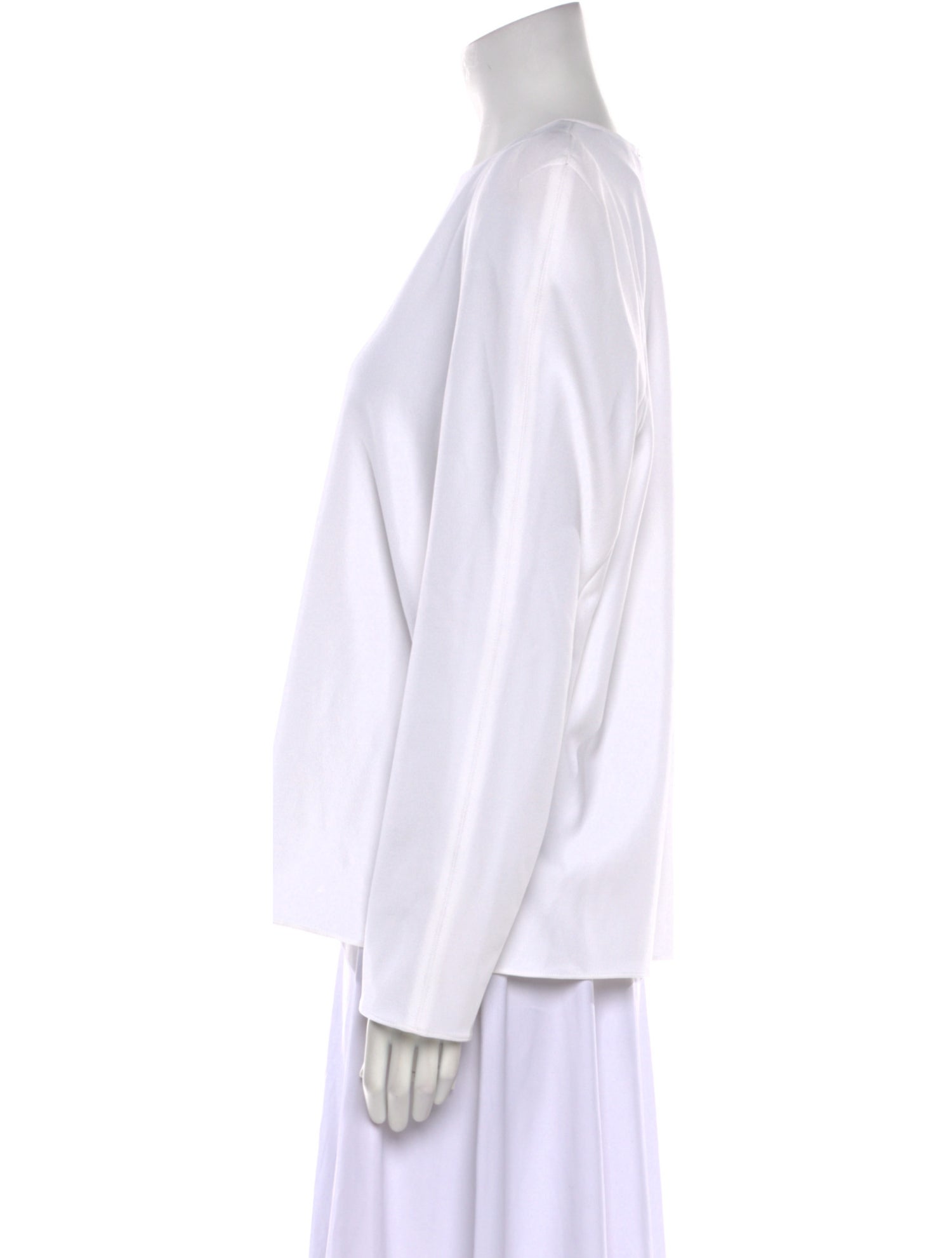 Tibi Crew Neck Long Sleeve Top