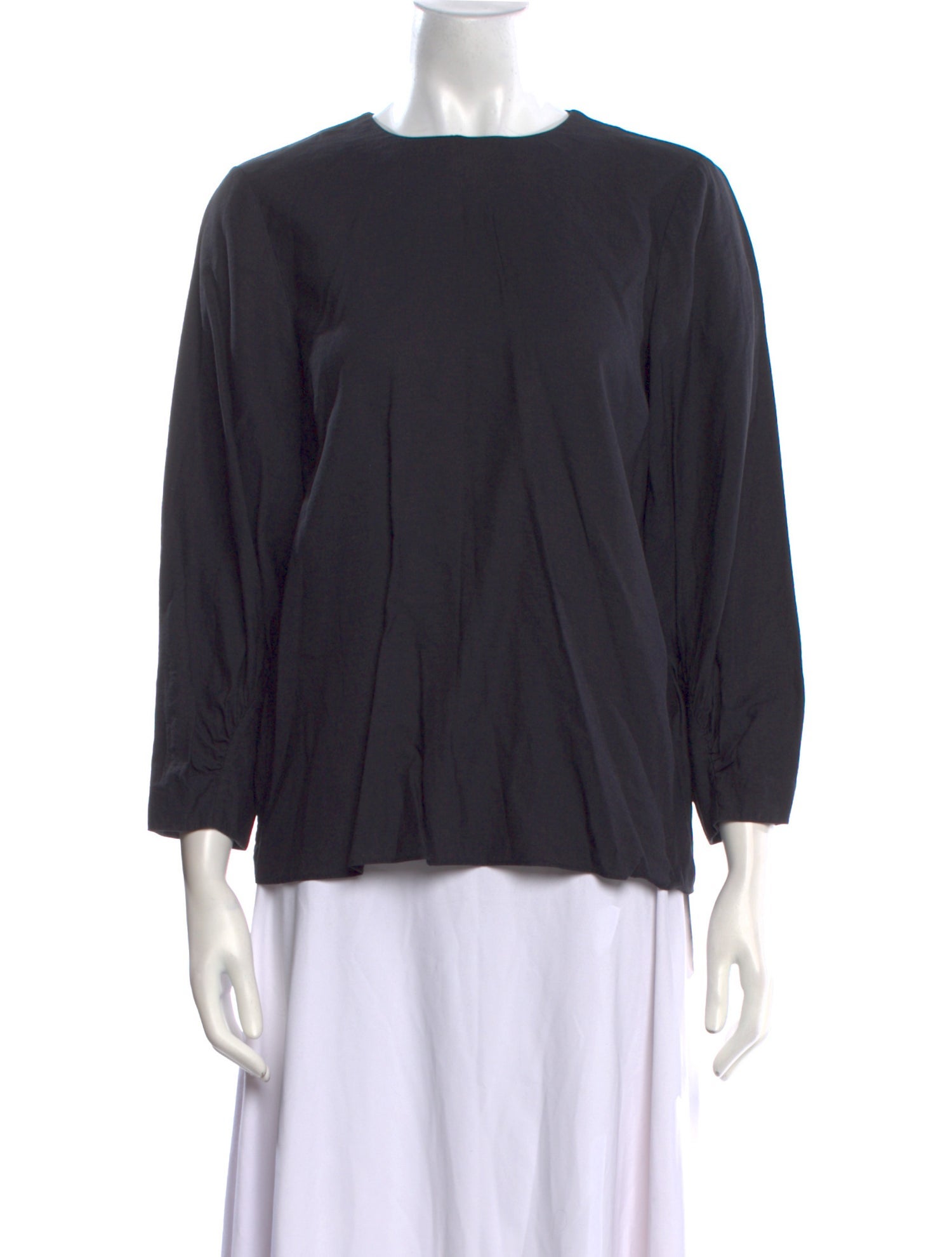 Tibi Bateau Neckline Three-Quarter Sleeve Blouse