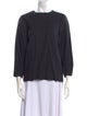 Tibi Bateau Neckline Three-Quarter Sleeve Blouse
