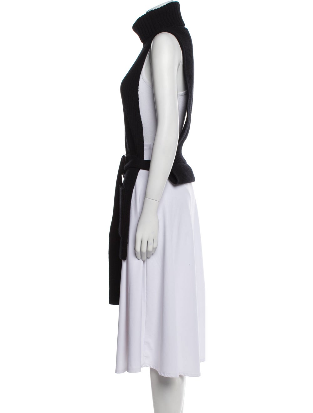 Tibi Merino Wool Turtleneck Black Sleeveless with… - image 2