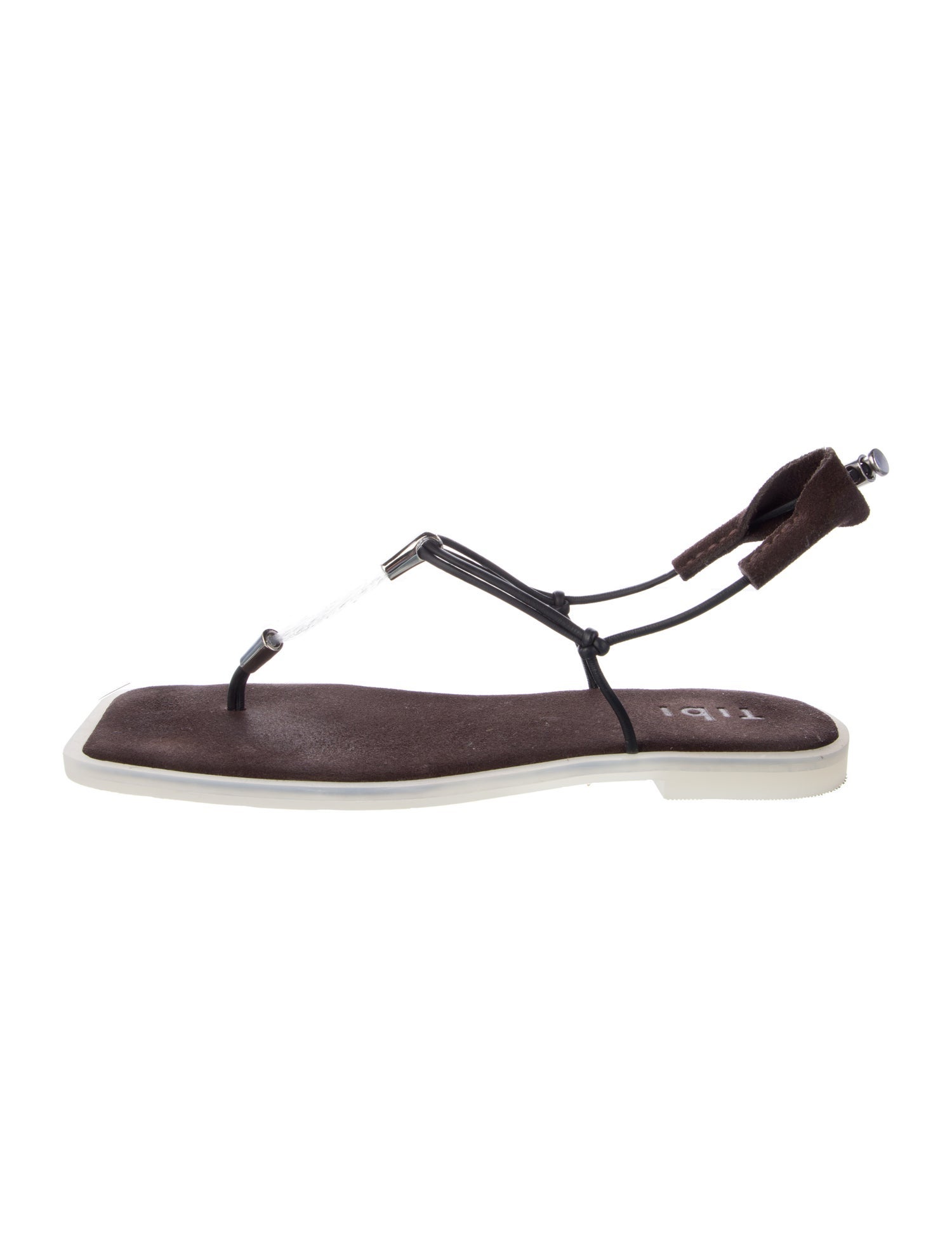 Tibi Suede T-Strap Sandals