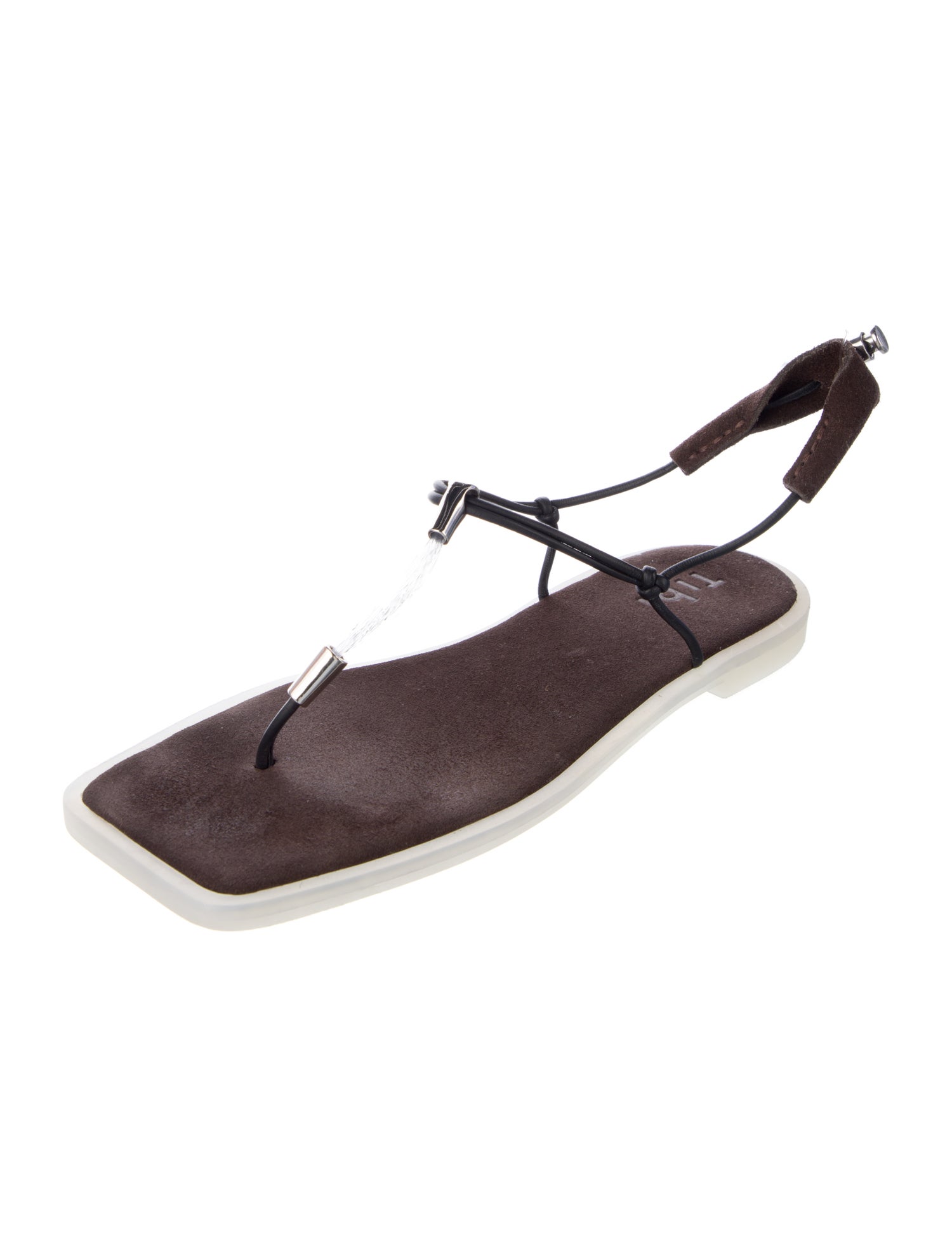 Tibi Suede T-Strap Sandals