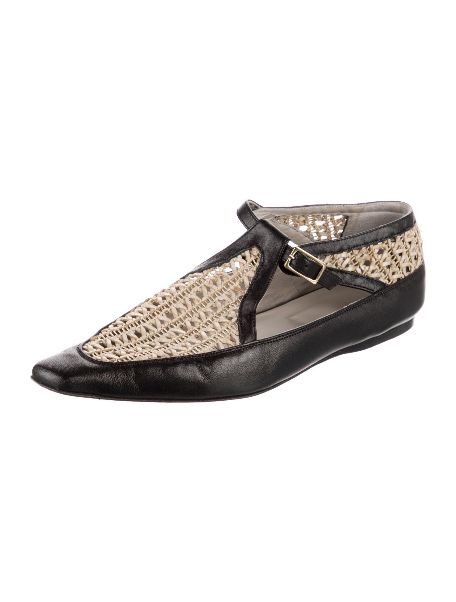 Tibi Leather Colorblock Pattern Loafers