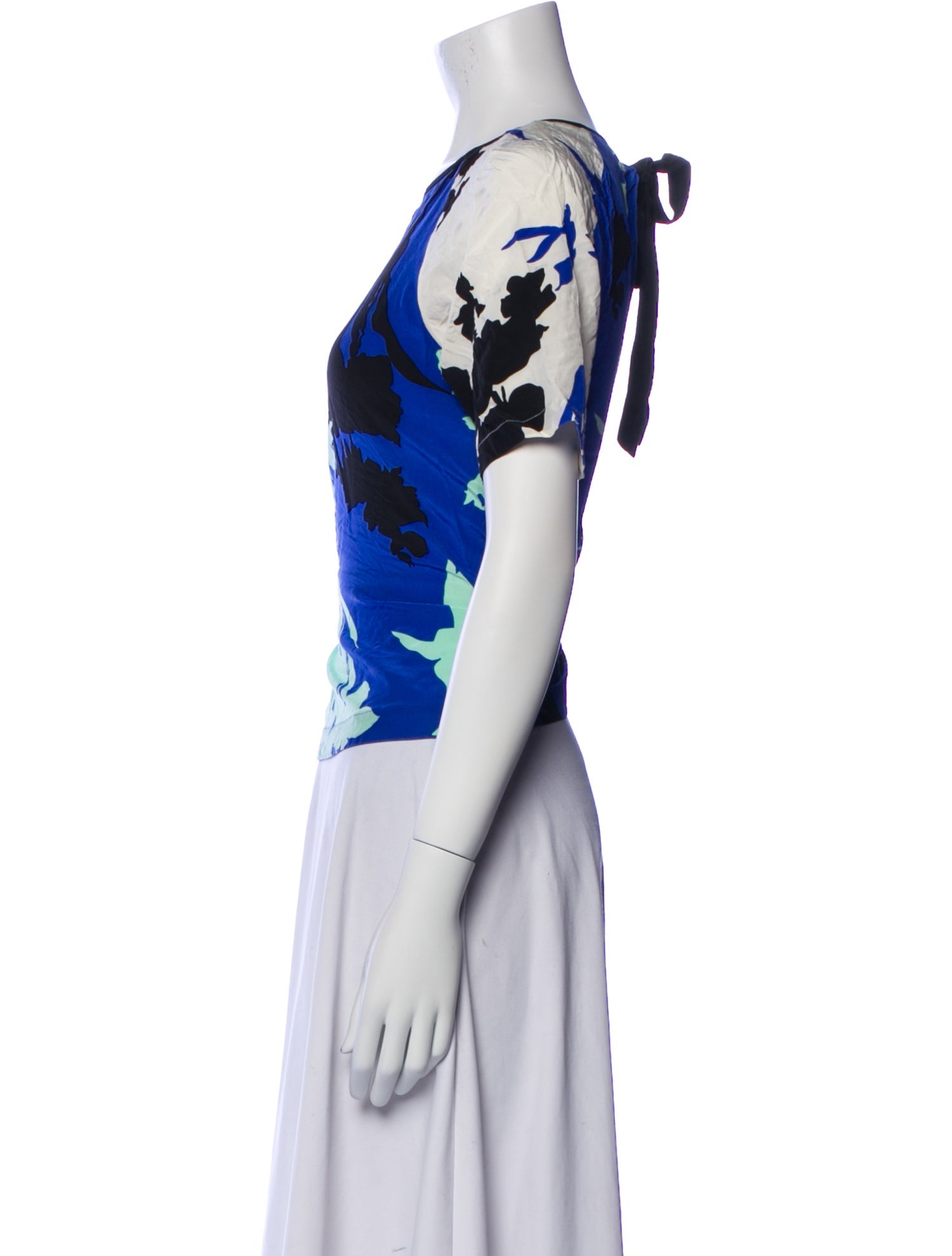 Tibi Silk Floral Print T-Shirt