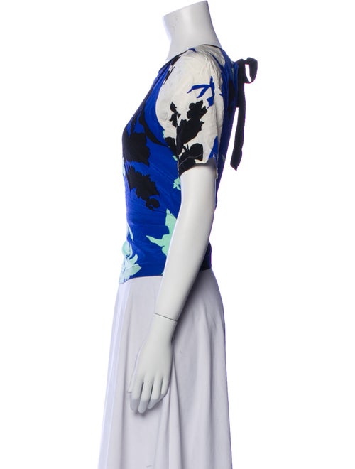 Tibi Silk Floral Print T-Shirt