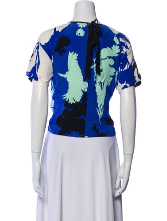 Tibi Silk Floral Print T-Shirt