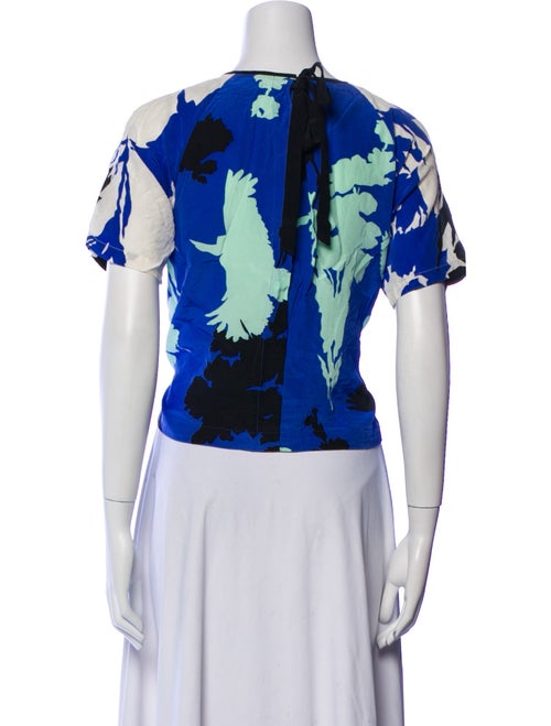 Tibi Silk Floral Print T-Shirt