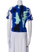 Tibi Silk Floral Print T-Shirt