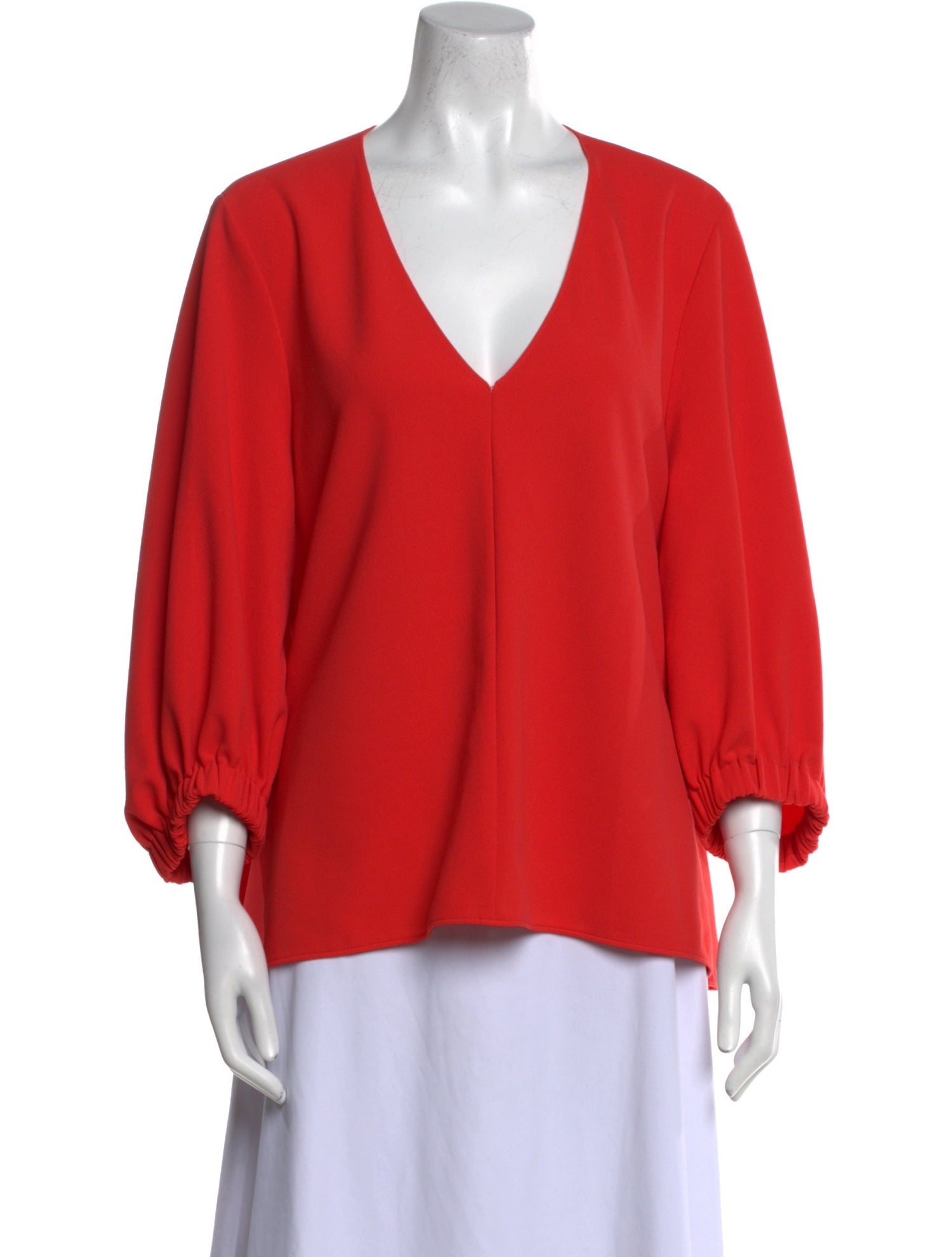 Tibi V-Neck Three-Quarter Sleeve Blouse