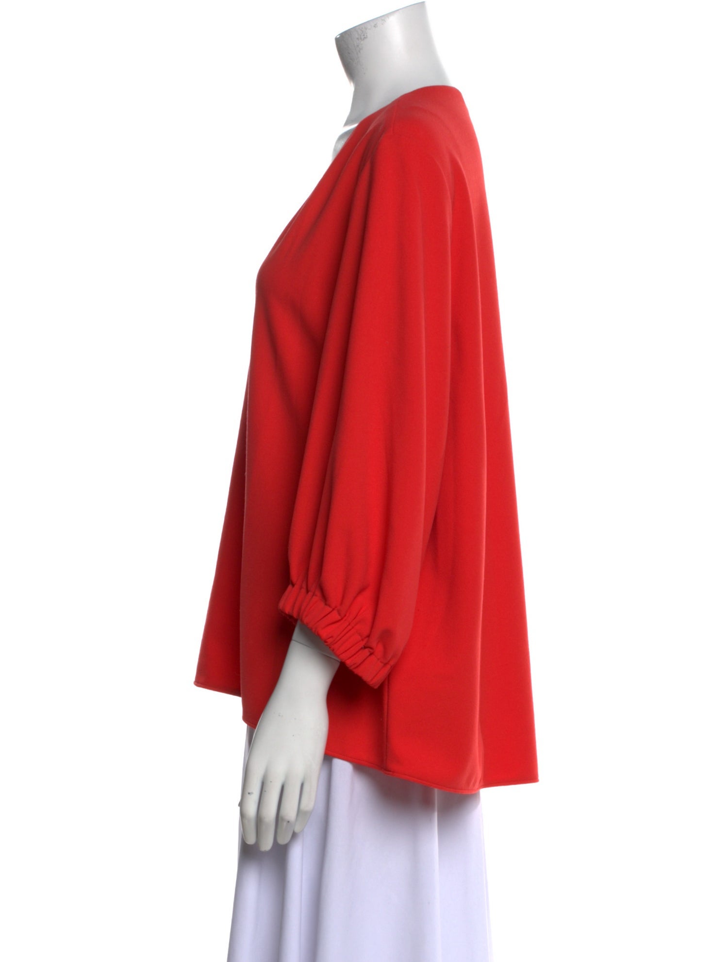 Tibi V-Neck Three-Quarter Sleeve Blouse