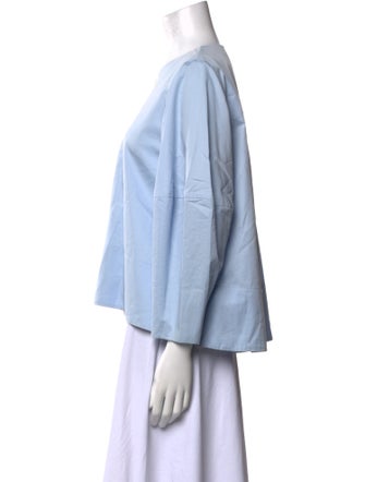 Tibi Crew Neck Long Sleeve Blouse