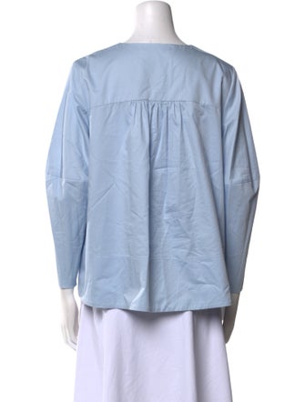 Tibi Crew Neck Long Sleeve Blouse