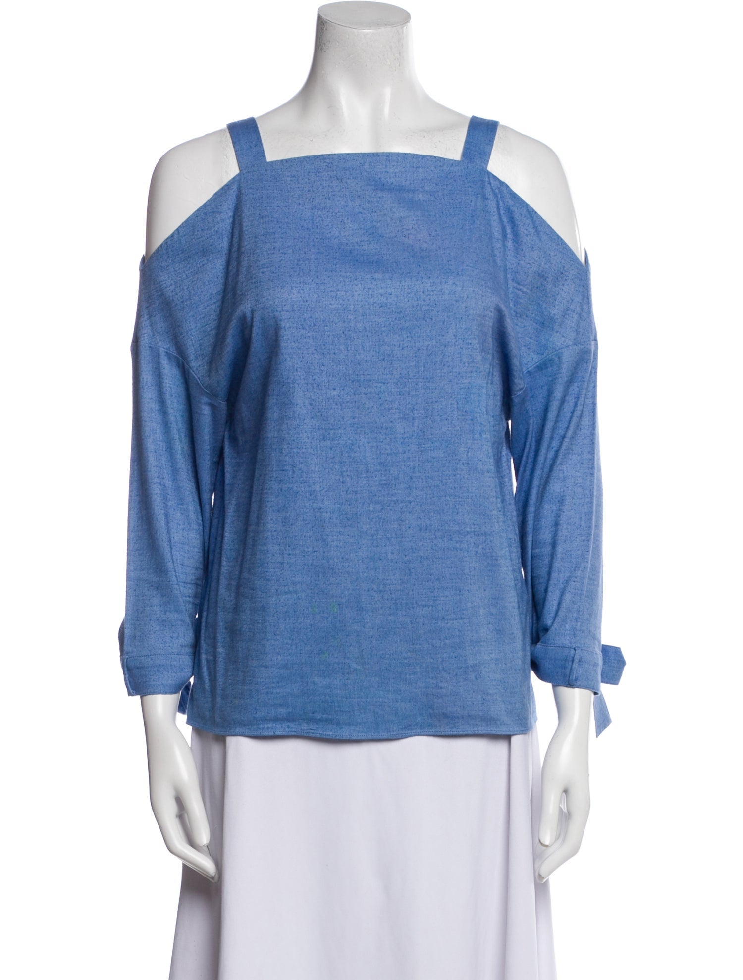 Tibi Square Neckline Three-Quarter Sleeve Blouse