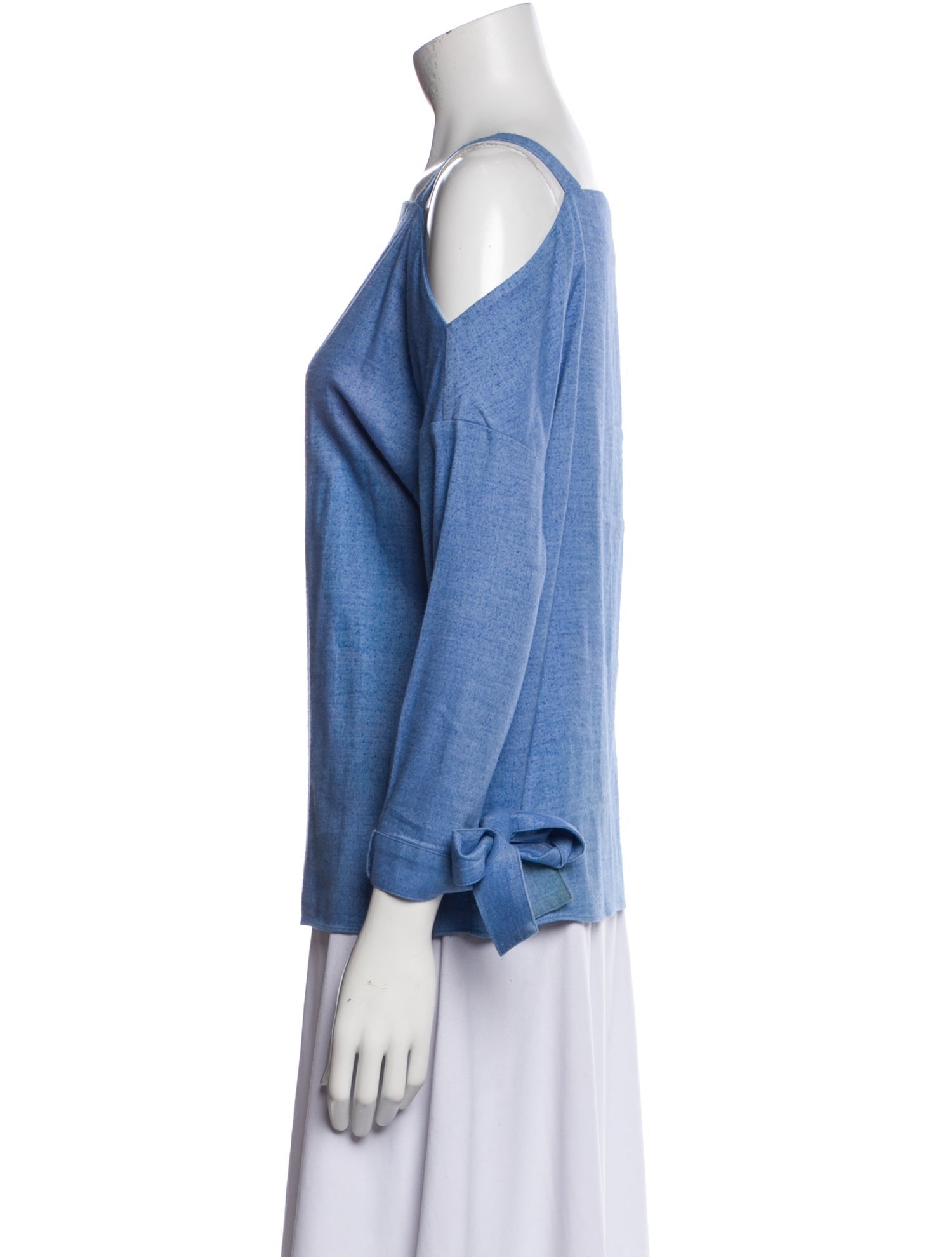 Tibi Square Neckline Three-Quarter Sleeve Blouse