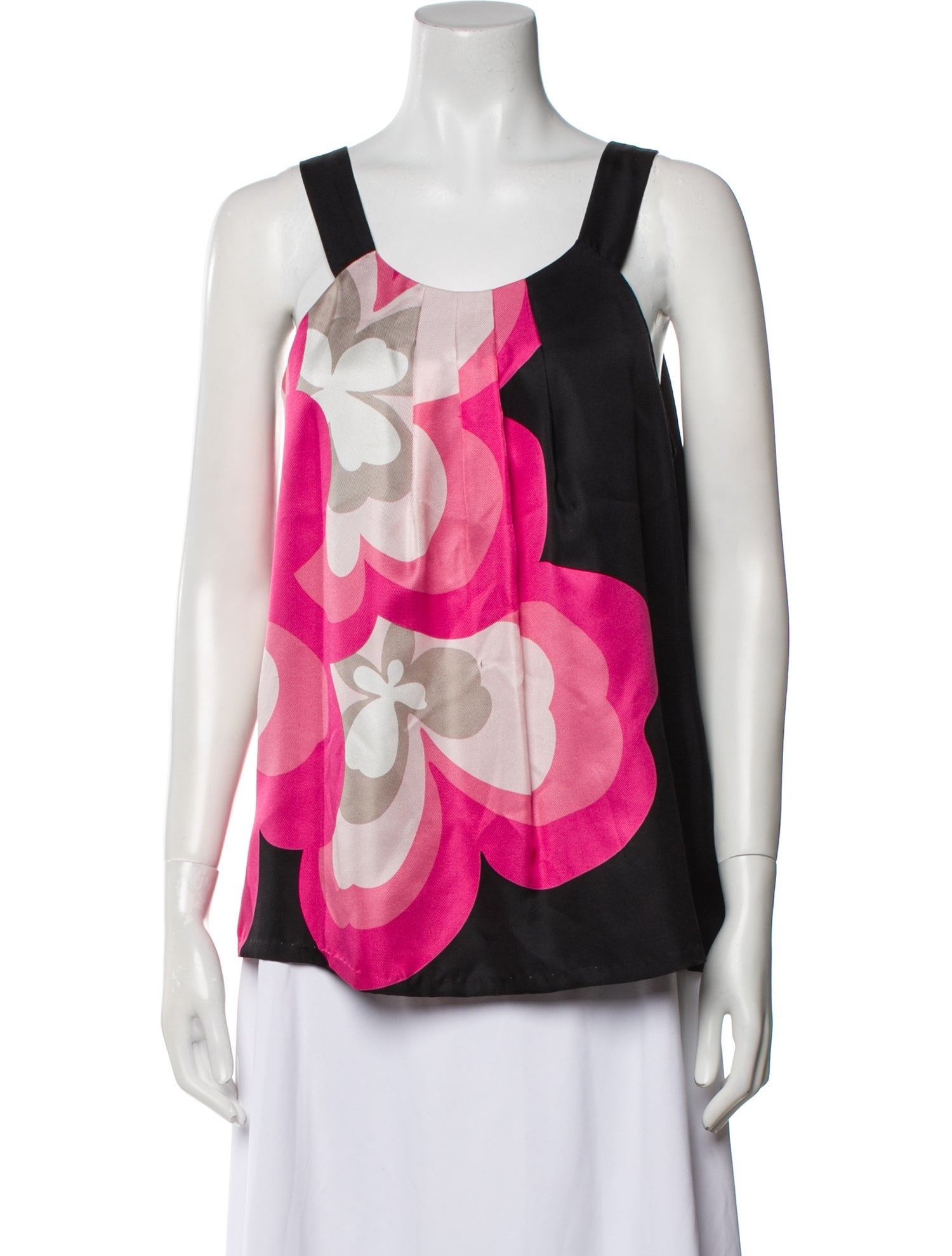 Tibi Silk Floral Print Top