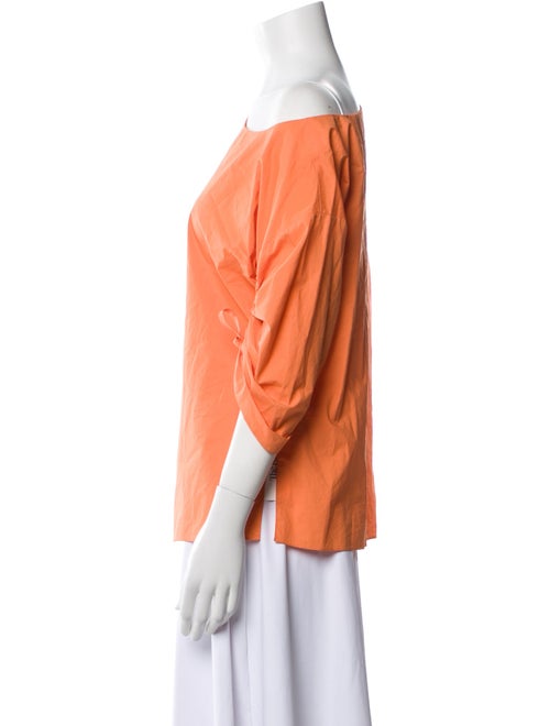 Tibi Bateau Neckline Three-Quarter Sleeve Blouse