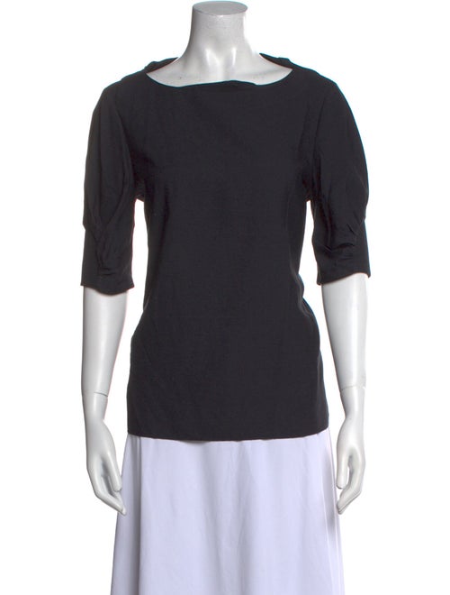 Tibi Bateau Neckline Three-Quarter Sleeve T-Shirt