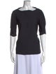 Tibi Bateau Neckline Three-Quarter Sleeve T-Shirt