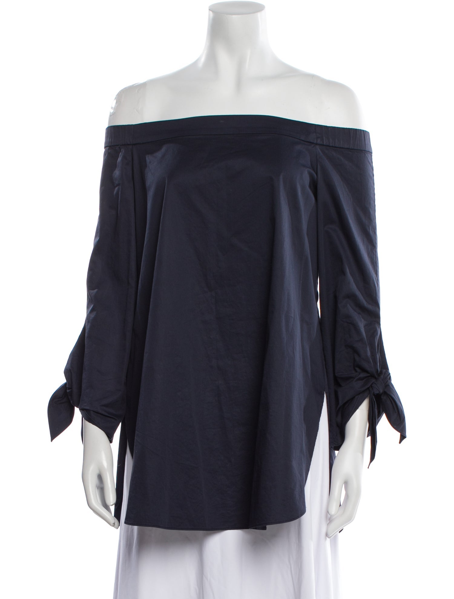 Tibi Off-The-Shoulder Three-Quarter Sleeve Tunic