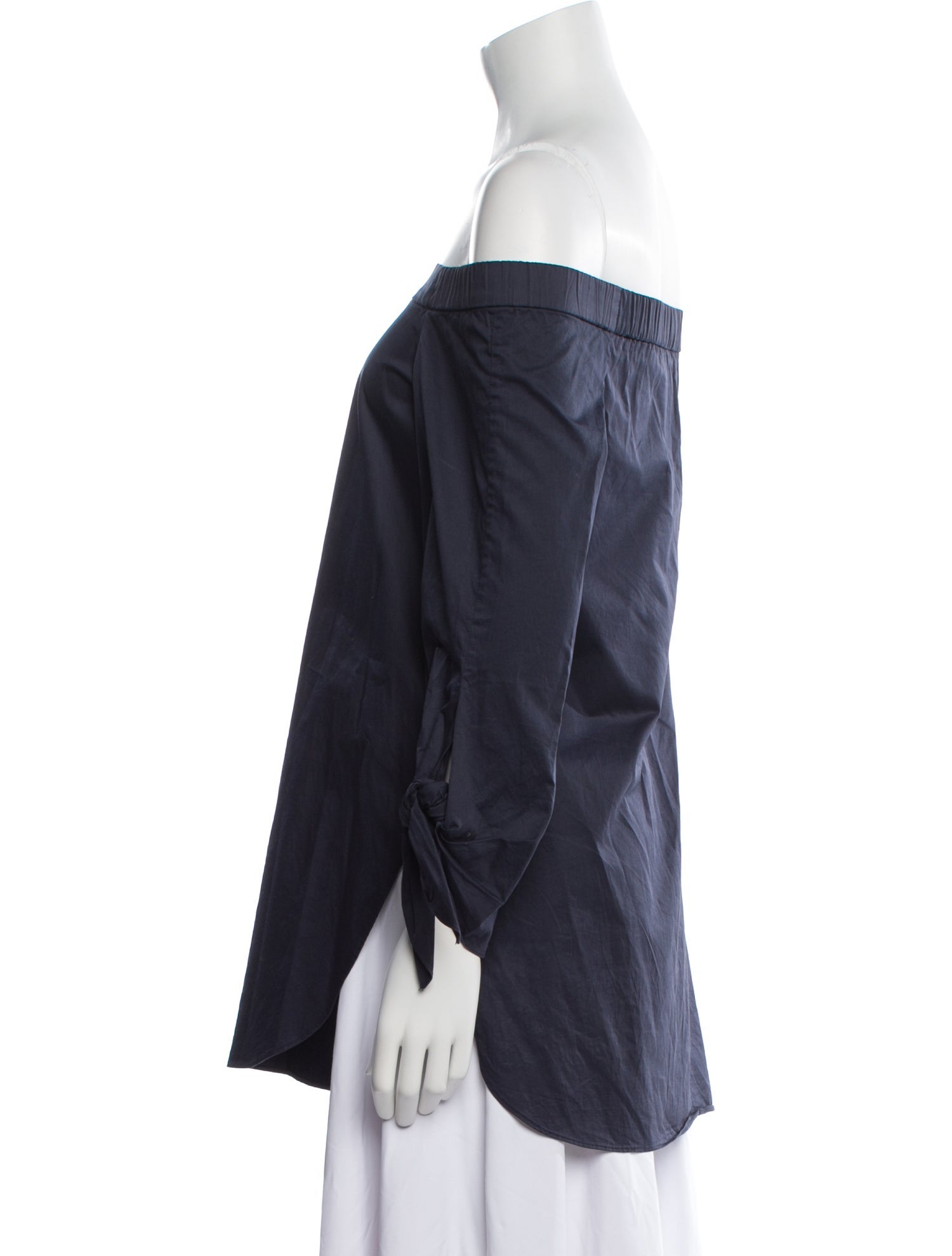 Tibi Off-The-Shoulder Three-Quarter Sleeve Tunic