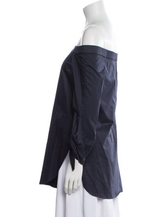 Tibi Off-The-Shoulder Three-Quarter Sleeve Tunic