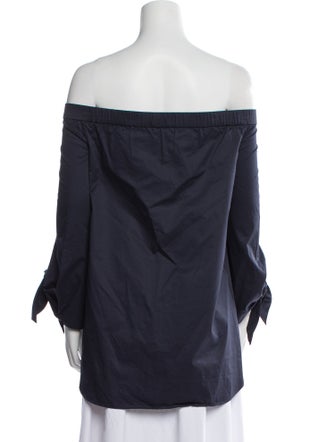Tibi Off-The-Shoulder Three-Quarter Sleeve Tunic
