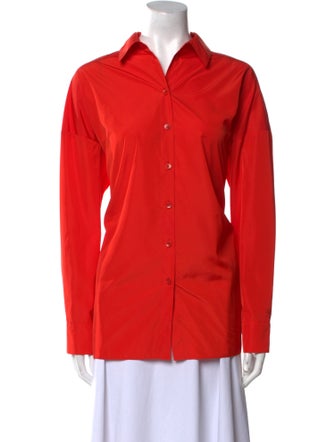 Tibi Long Sleeve Button-Up Top