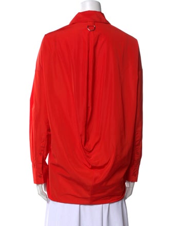 Tibi Long Sleeve Button-Up Top
