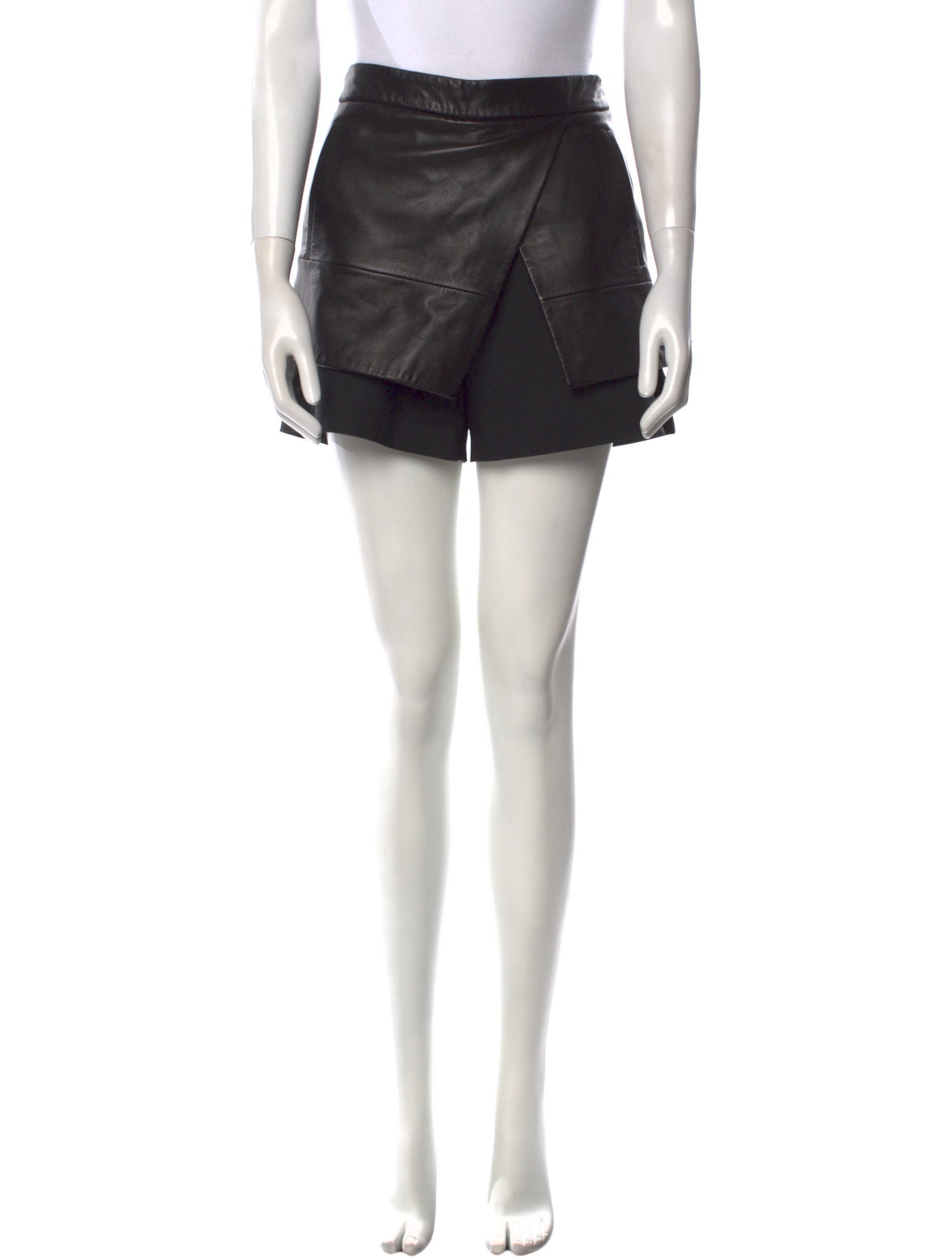 Tibi Lamb Leather Mini Shorts