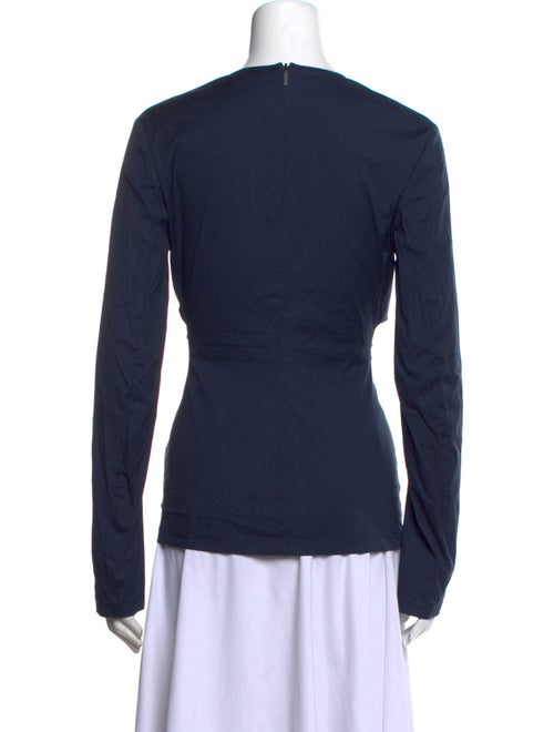 Tibi Square Neckline Long Sleeve Top