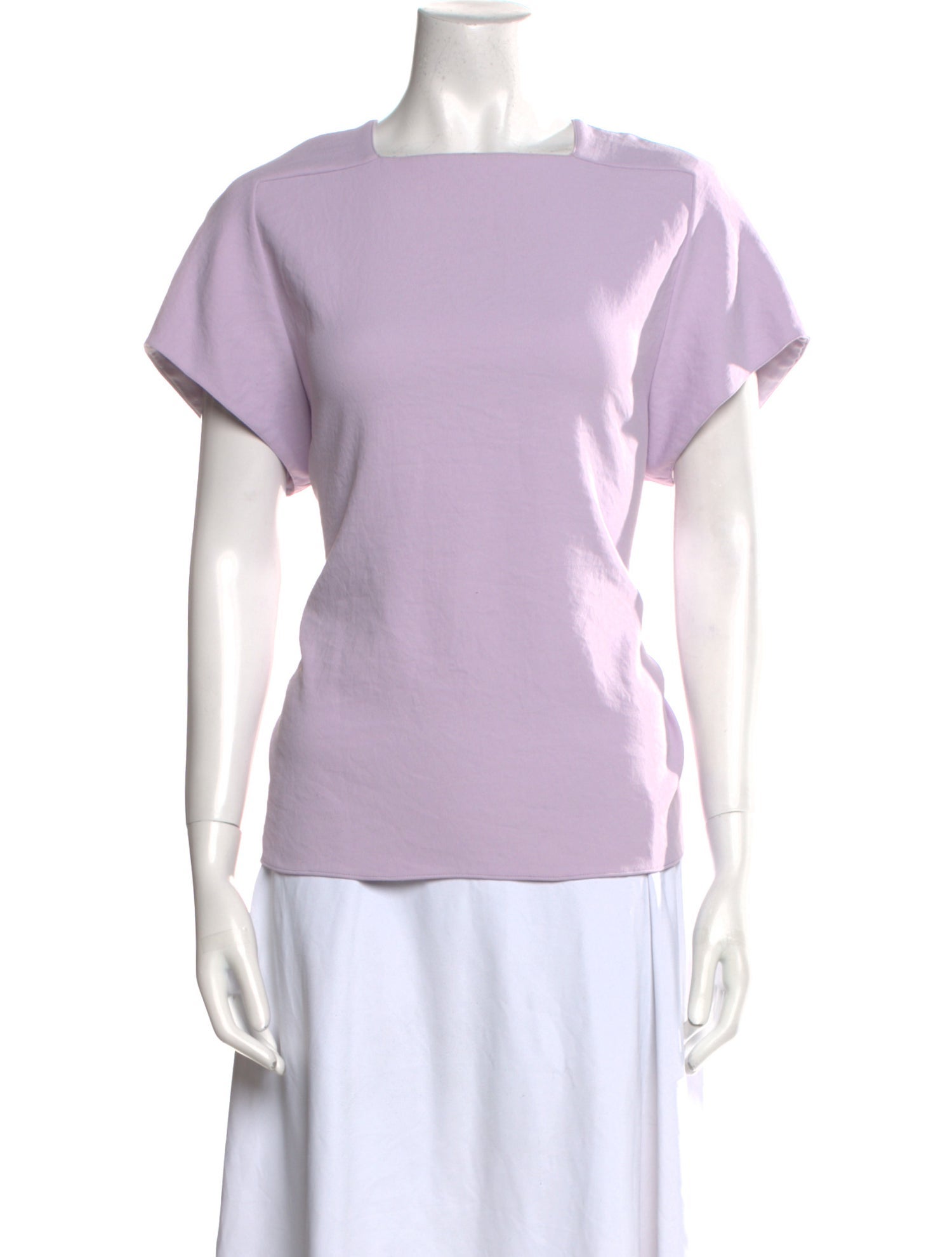 Tibi Bateau Neckline Short Sleeve T-Shirt