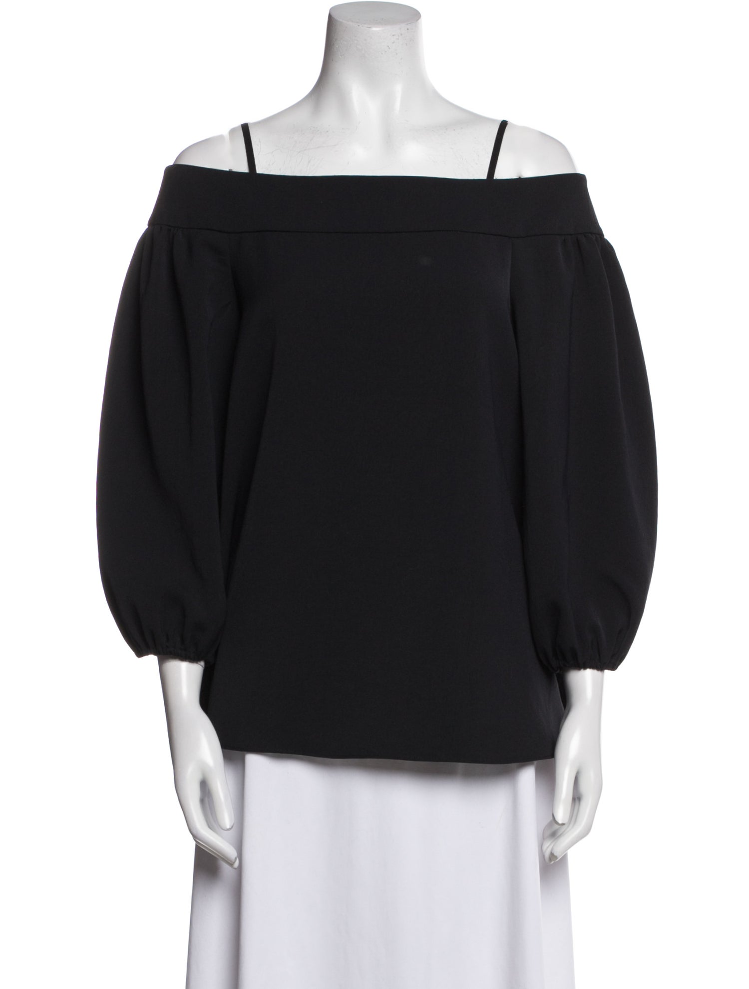 Tibi Square Neckline Three-Quarter Sleeve Blouse