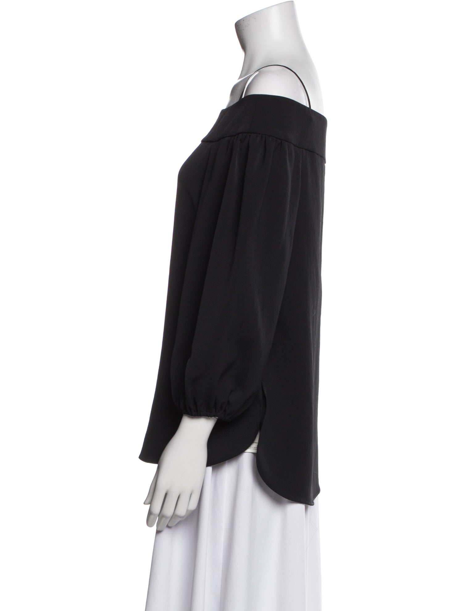 Tibi Square Neckline Three-Quarter Sleeve Blouse