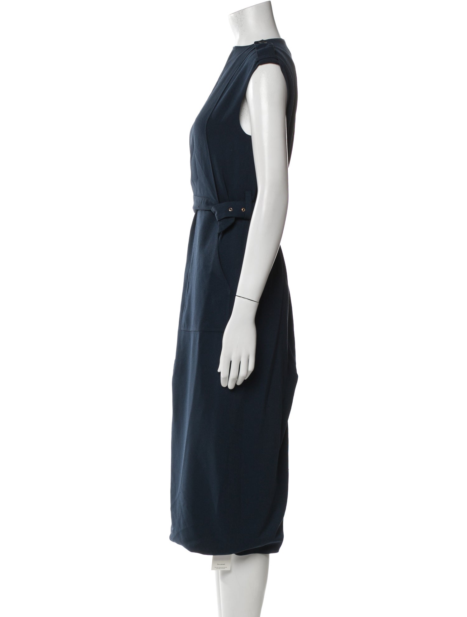 Tibi Bateau Neckline Midi Length Dress