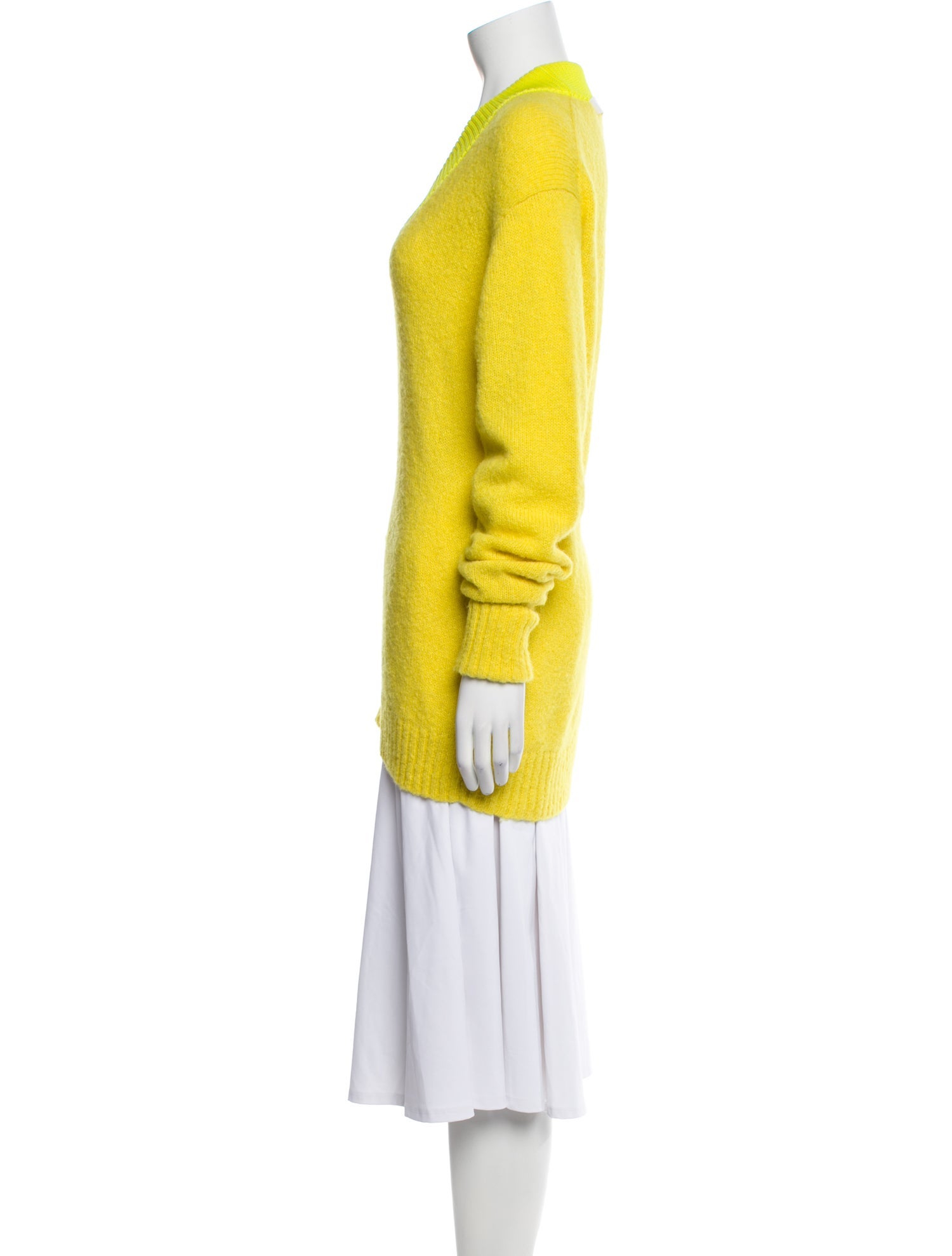 Tibi Alpaca V-Neck Sweater