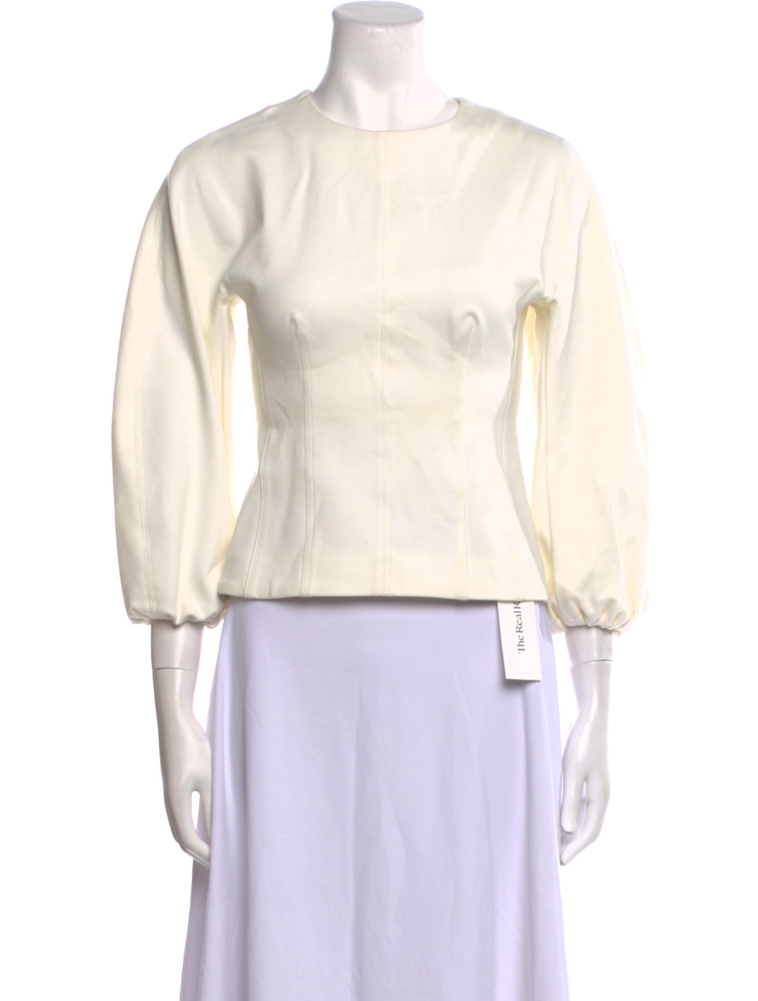 Tibi Crew Neck Three-Quarter Sleeve Sweatshirt