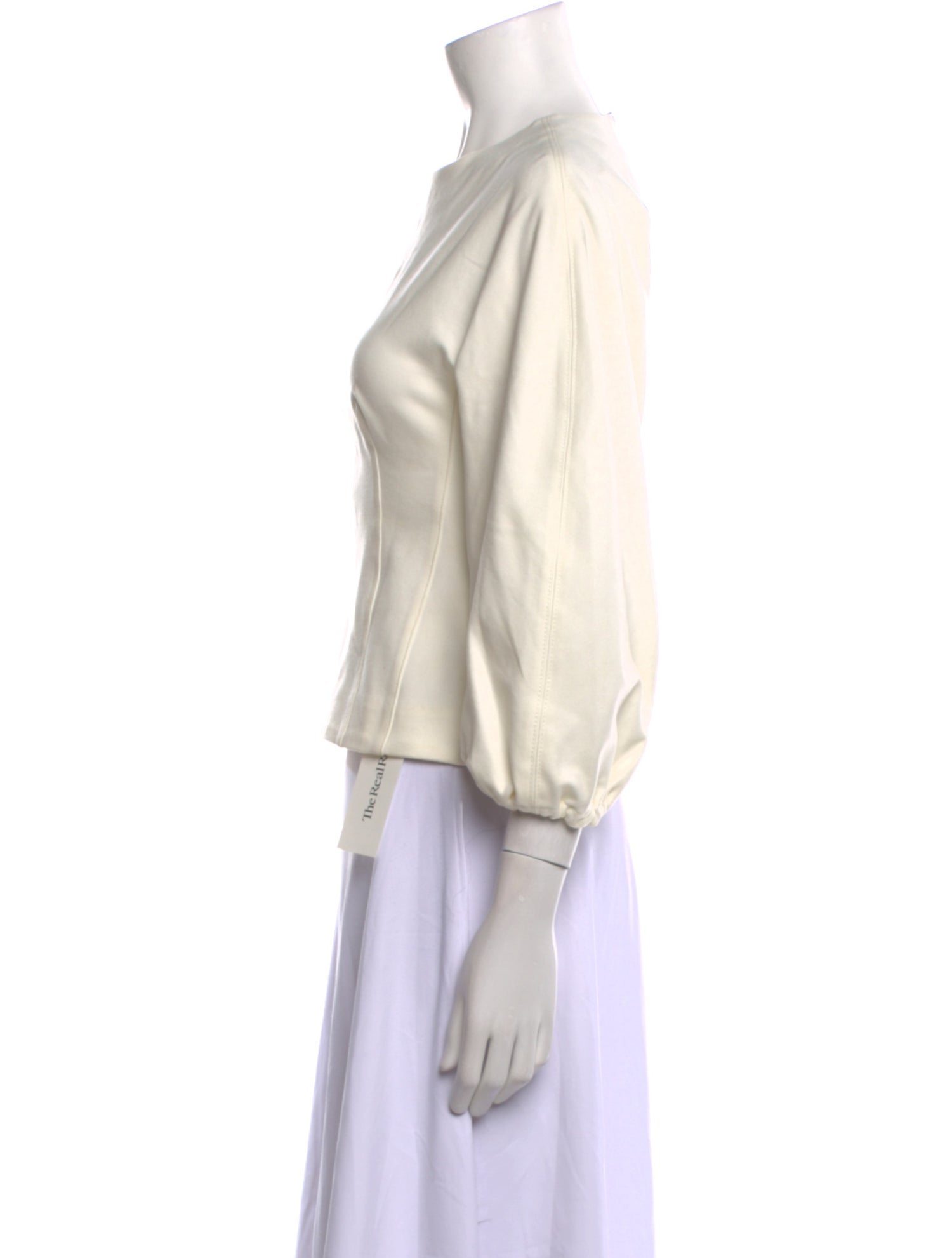 Tibi Crew Neck Three-Quarter Sleeve Sweatshirt