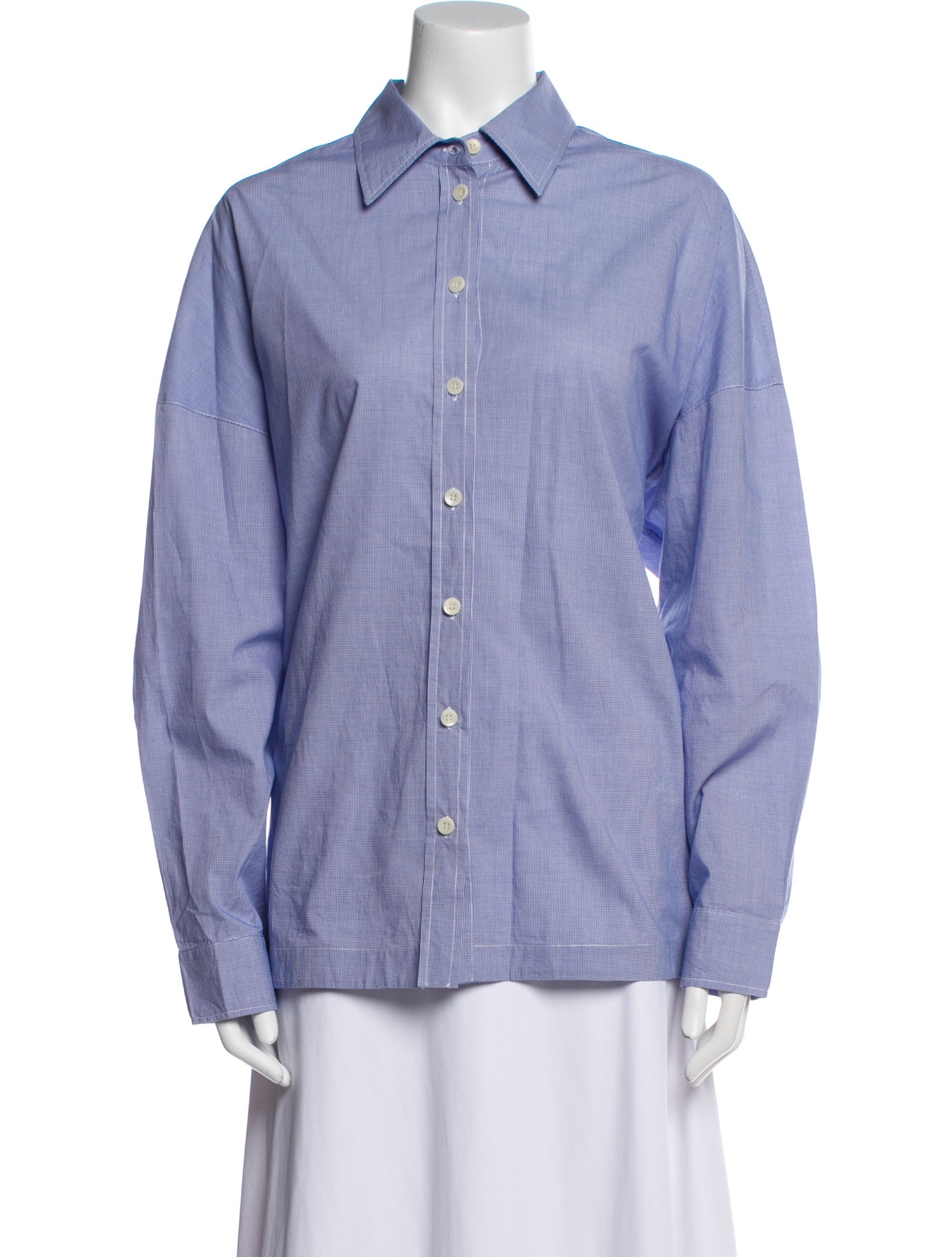 Tibi Striped Long Sleeve Button-Up Top
