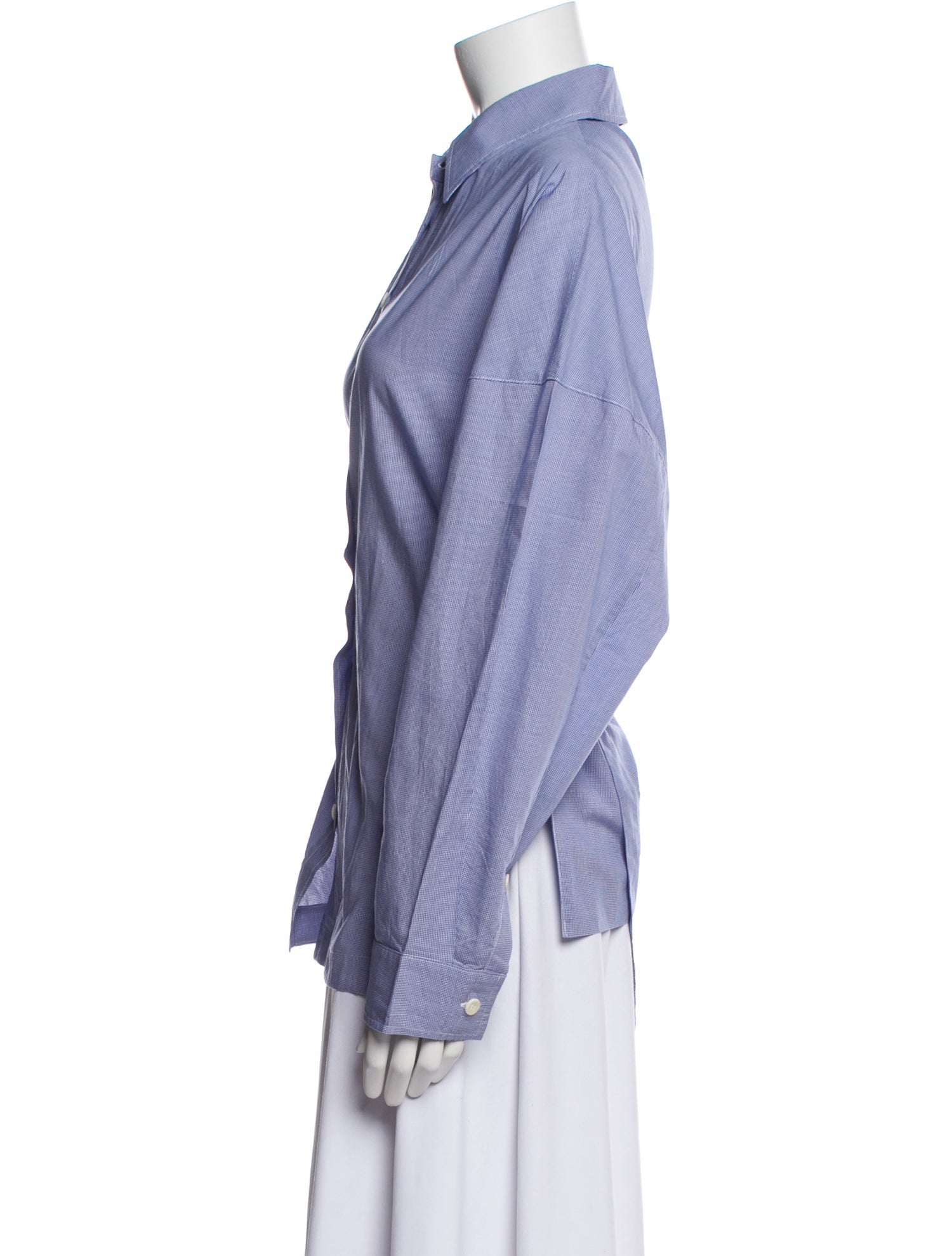 Tibi Striped Long Sleeve Button-Up Top