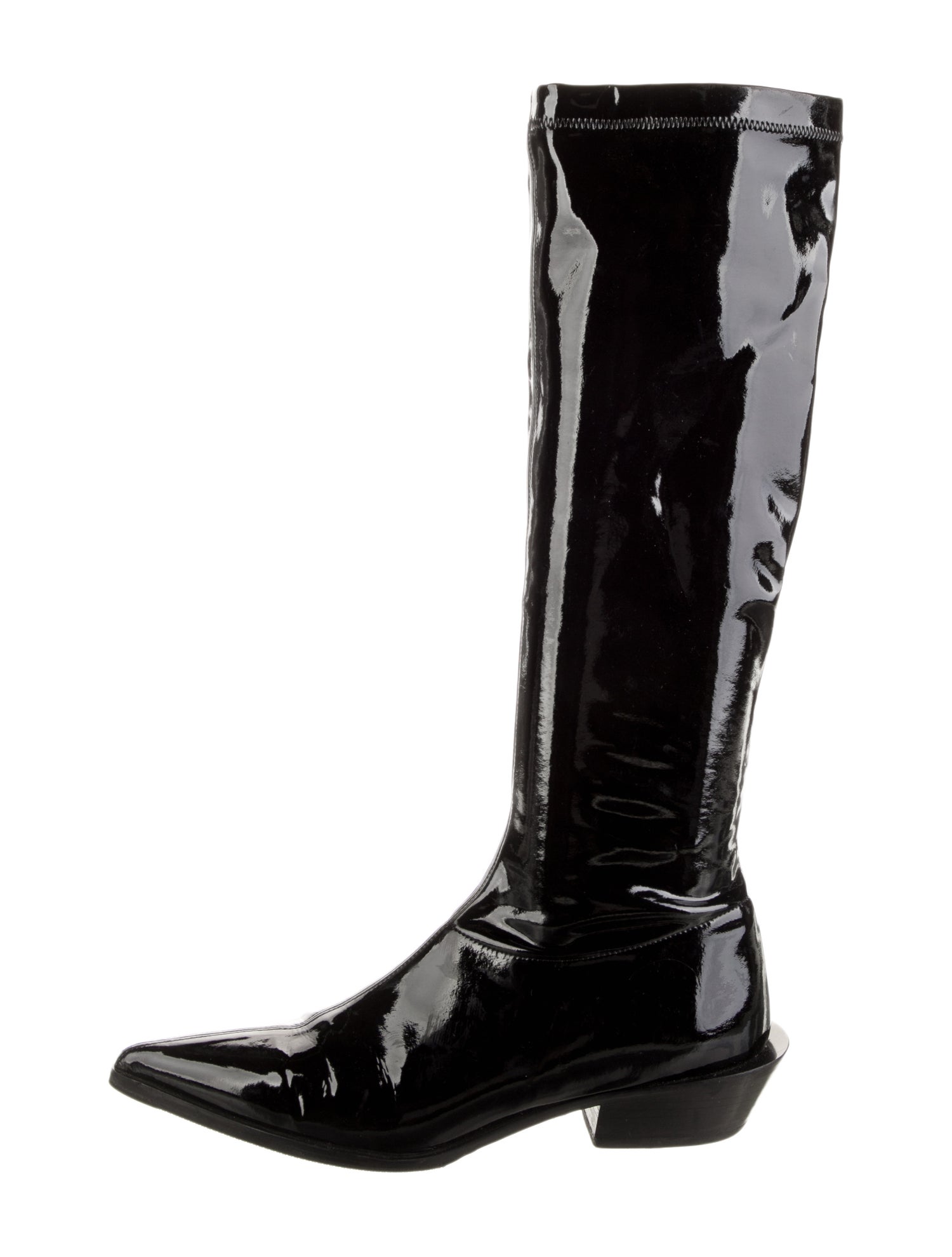 Tibi Patent Leather Riding Boots